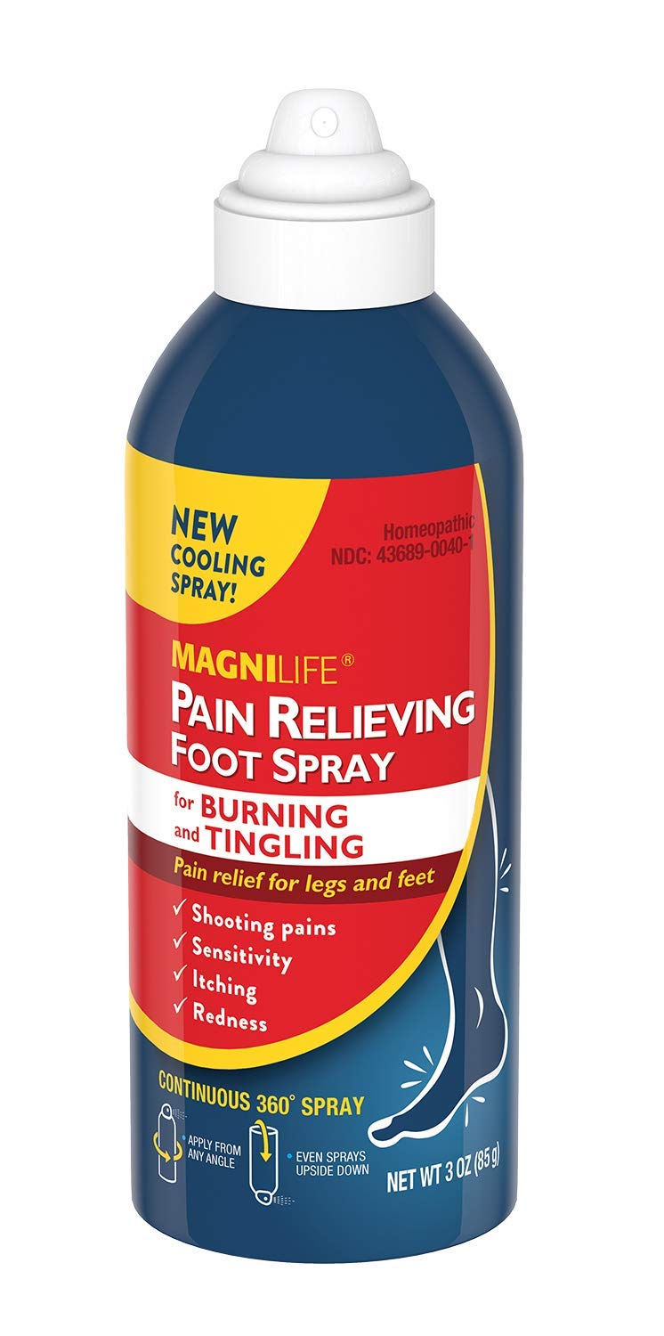 MagniLife Pain Relief Foot Spray, 3 oz, Pain Relief for Burning, Tingling or Sensitivity in Feet and Legs, No Alcohol Cooling Spray Moisturizes Dry, Cracked Heels - dailyvitalstore