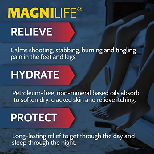 MagniLife Pain Relief Foot Spray, 3 oz, Pain Relief for Burning, Tingling or Sensitivity in Feet and Legs, No Alcohol Cooling Spray Moisturizes Dry, Cracked Heels - dailyvitalstore