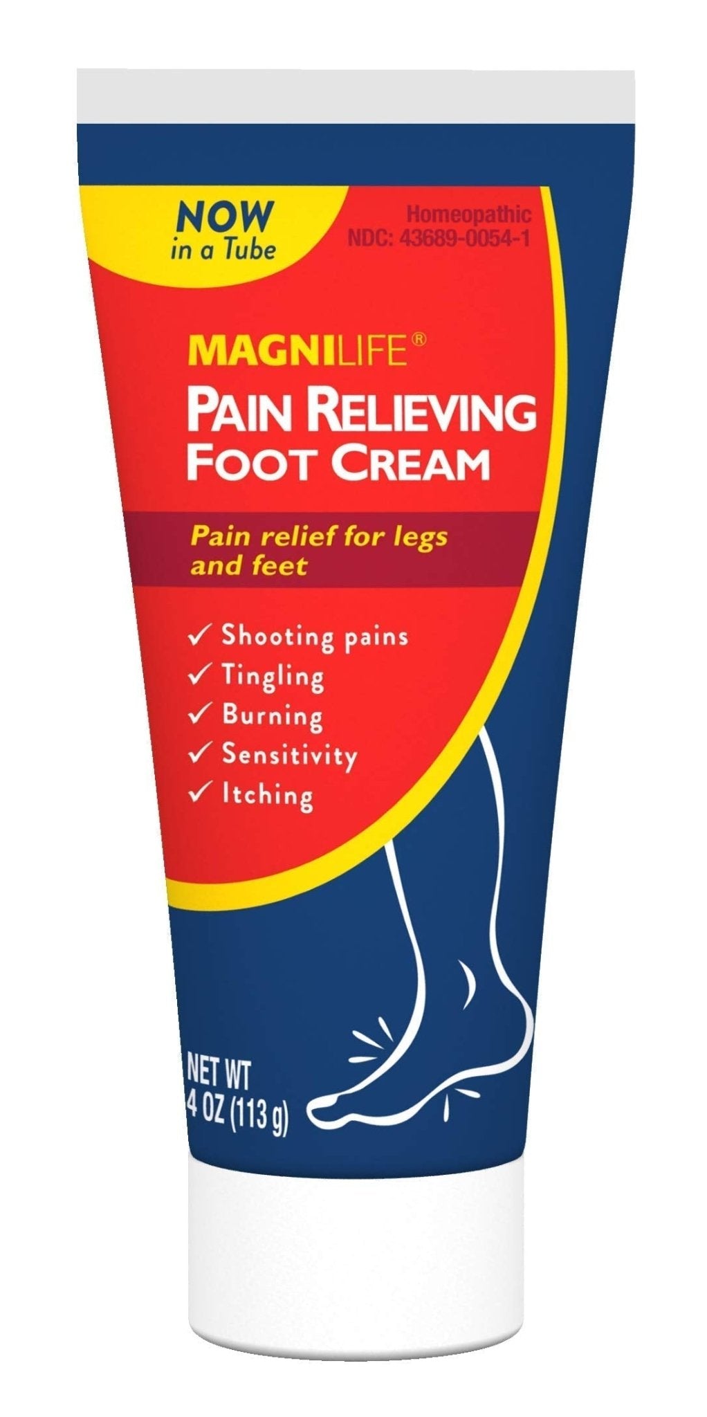 MagniLife Pain Relieving Foot Cream, 4 oz Tube, Soothing Relief for Soreness, Pain, Burning, Tingling, Itching or Sensitivity in Feet & Legs, Moisturizing & Hydrating Foot Cream, No Petroleum - dailyvitalstore