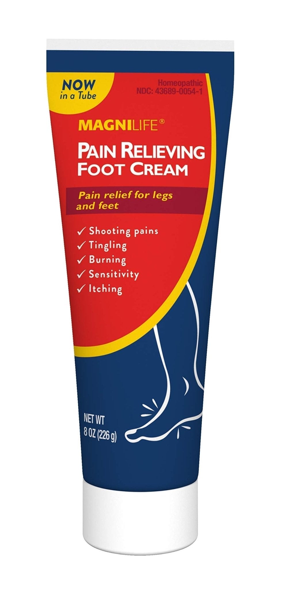 MagniLife Pain Relieving Foot Cream, 8 oz Tube, Soothing Relief for Soreness, Pain, Burning, Tingling, Itching or Sensitivity in Feet & Legs, Moisturizing & Hydrating Foot Cream, No Petroleum - dailyvitalstore