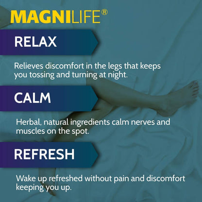 MagniLife Relaxing Leg Cream PM, 4 Oz, Homeopathic Nighttime Pain Reliever & Sleep Aid with Lavender & Magnesium, Non-Greasy Deep Penetrating Cream for Restless Legs & Discomfort - dailyvitalstore