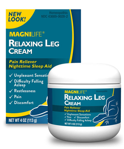 MagniLife Relaxing Leg Cream, Restless Legs, Deep Penetrating Topical for Pain, Naturally Soothe Cramping, Discomfort, and Tossing with Lavender and Magnesium - 4oz - dailyvitalstore