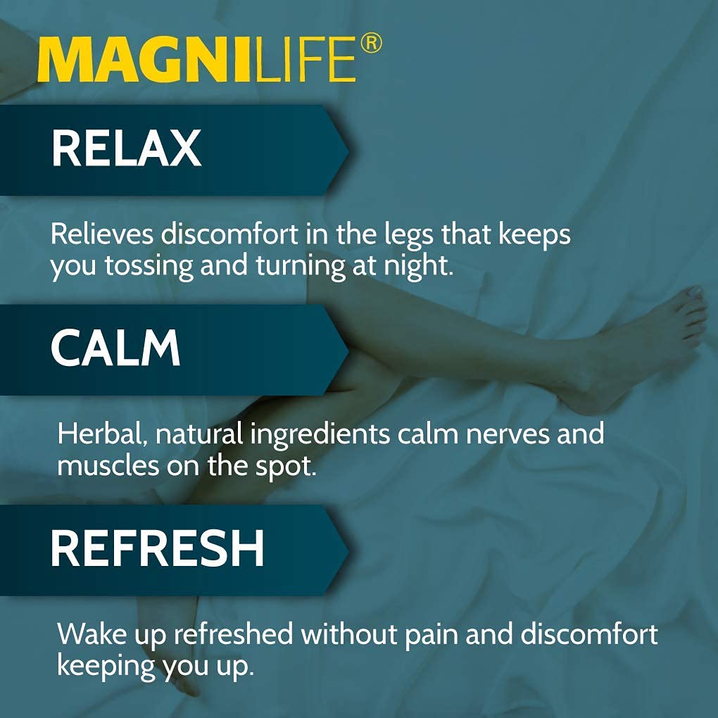 MagniLife Relaxing Leg Cream, Restless Legs, Deep Penetrating Topical for Pain, Naturally Soothe Cramping, Discomfort, and Tossing with Lavender and Magnesium - 4oz - dailyvitalstore
