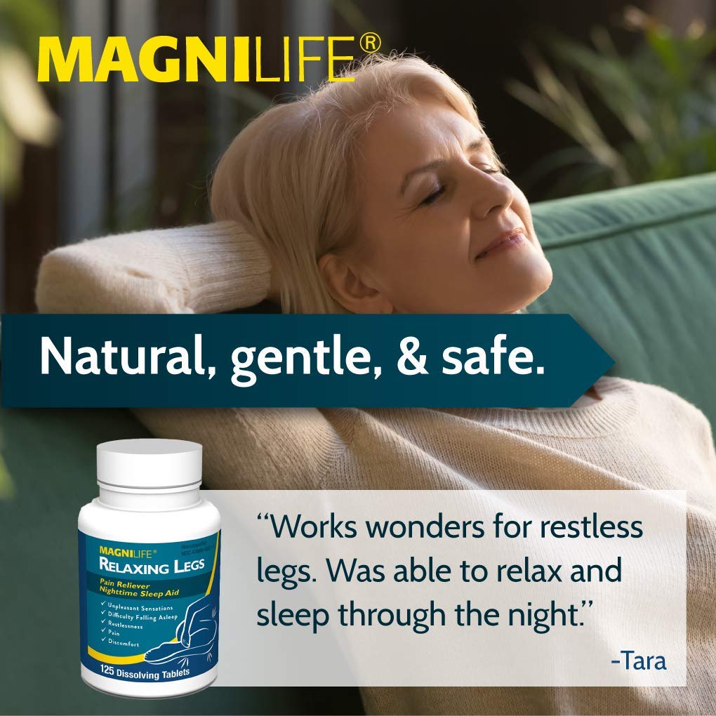 MagniLife Relaxing Legs 125 Count Quick Dissolve Tablets Relaxing Leg Cream PM 4oz Jar Restless Legs - dailyvitalstore