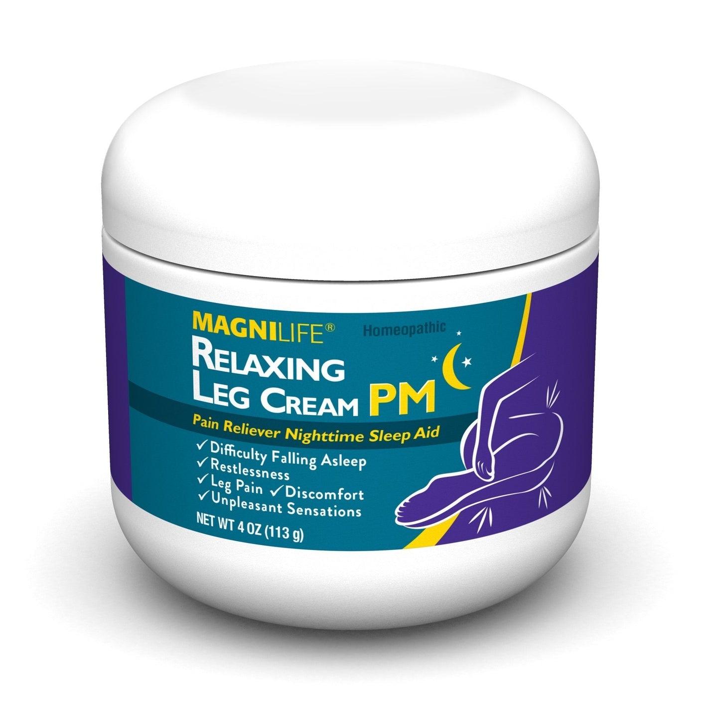 MagniLife Relaxing Legs 125 Count Quick Dissolve Tablets Relaxing Leg Cream PM 4oz Jar Restless Legs - dailyvitalstore