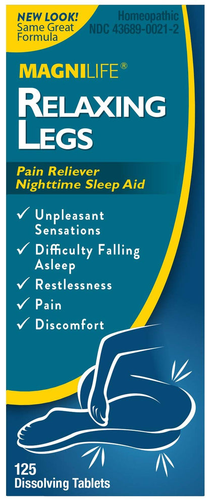 MagniLife Relaxing Legs 125 Count Quick Dissolve Tablets Relaxing Leg Cream PM 4oz Jar Restless Legs - dailyvitalstore