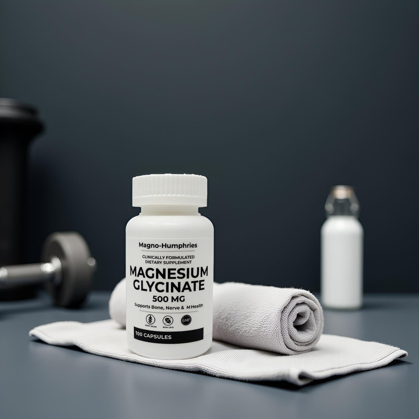 Magno-Humphries Magnesium Glycinate 500 mg - 100 Capsules | Gentle Chelated Form | Muscle, Nerve & Bone Support | Dietary Supplement | GMP Manufactured in The USA - dailyvitalstore