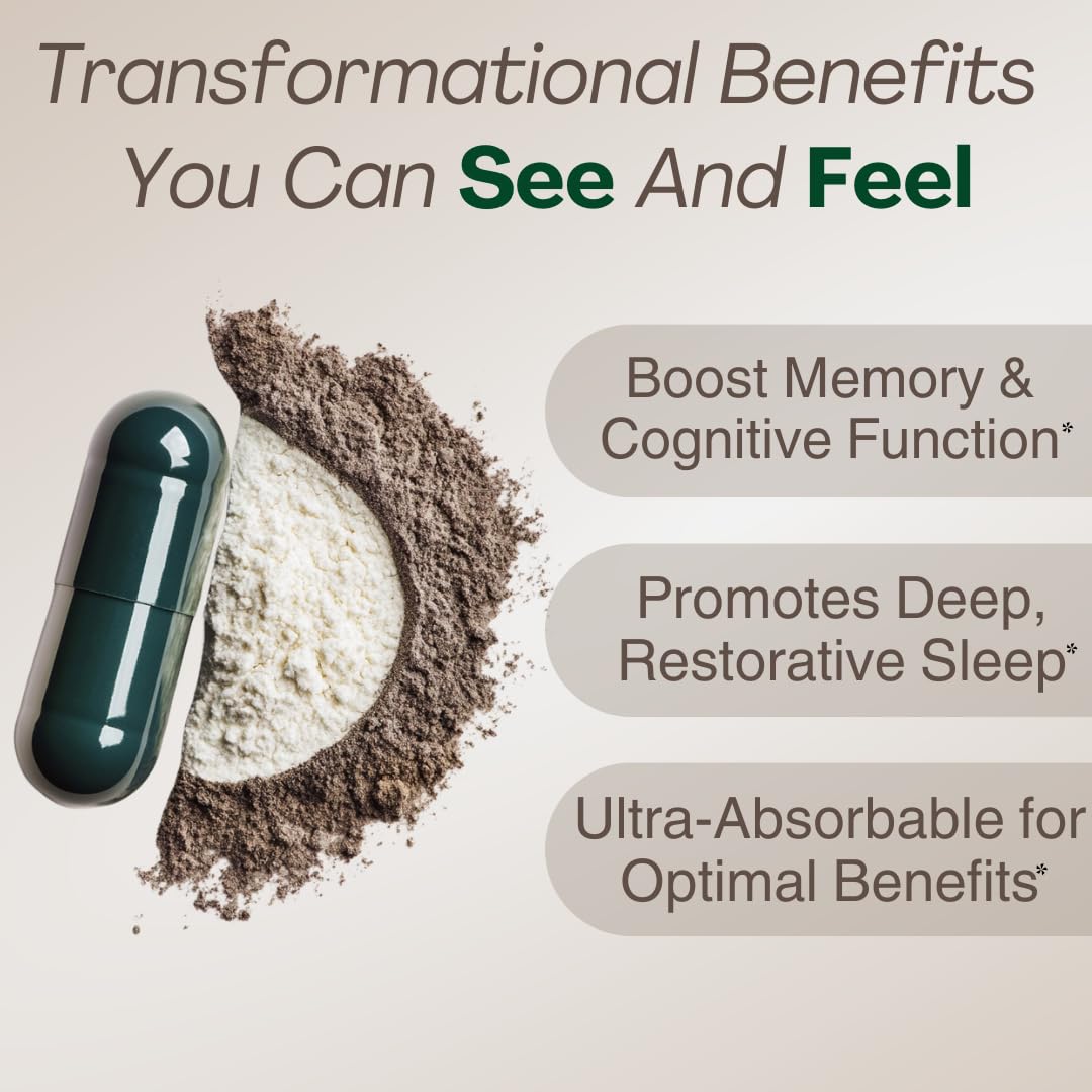 MAGPLUS+ Magnesium L-Threonate w Apigenin & L Theanine | 7-Ingredient Sleep Blend | Brain, Memory, & Sleep Support | Liposomal Magnesium Threonate Supplement (60 Capsules) - dailyvitalstore