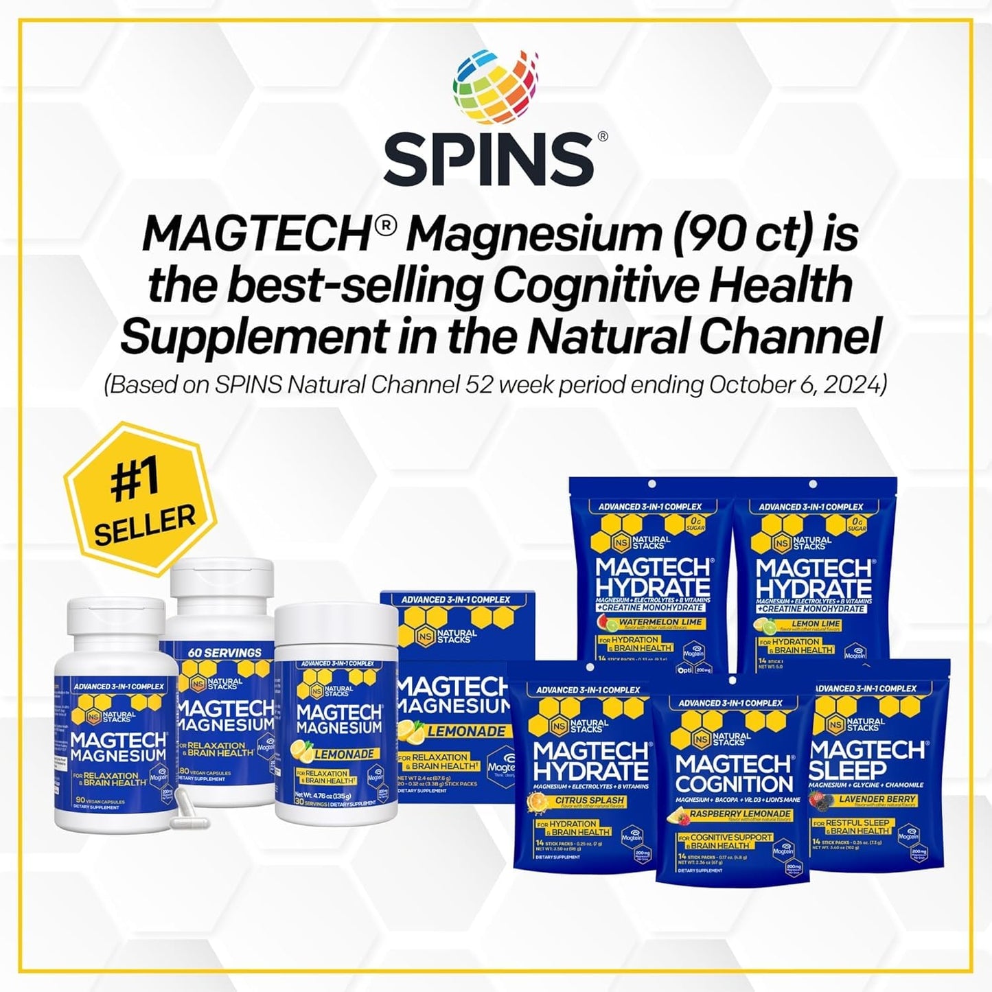 MagTech Magnesium Supplement - 3 Forms of Magnesium: Magtein L-Threonate, Glycinate & Taurate - 200mg Chelated Magnesium Complex - dailyvitalstore