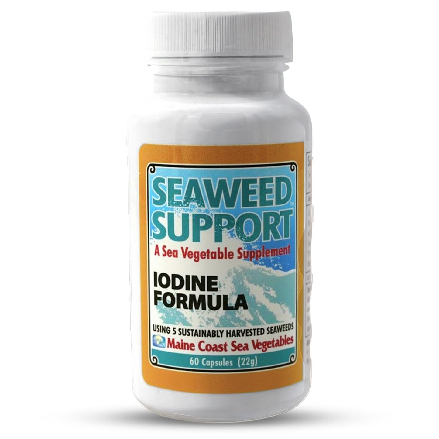 Maine Coast Sea Vegetables Seaweed Support Iodine Formula | Source of Iodine from Seaweed | Daily Use Iodine Supplement | Organic Alaria, Rockweed, Sea Lettuce, Dulse & Bladderwrack blend | 60 Capsule - dailyvitalstore