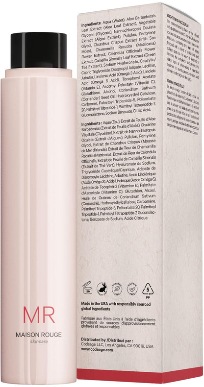 Maison Rouge Brightening Face Serum Refill by Codeage – Glutathione, Vitamin C, E, Hyaluronic Acid & Collagen – Radiance & Antioxidant Support – Paraben-Free – For All Skin Types – 1.7 fl oz - dailyvitalstore