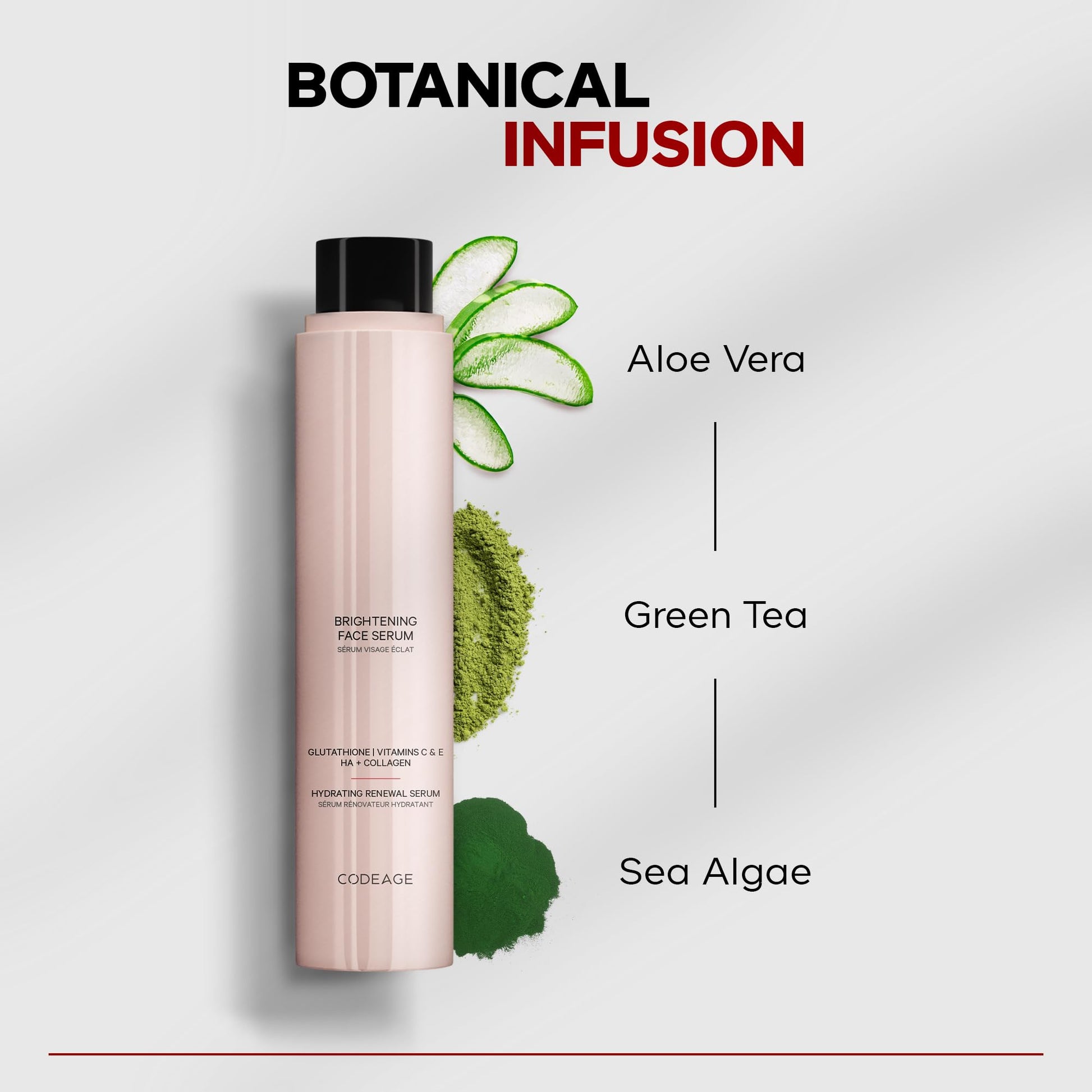 Maison Rouge Brightening Face Serum Refill by Codeage – Glutathione, Vitamin C, E, Hyaluronic Acid & Collagen – Radiance & Antioxidant Support – Paraben-Free – For All Skin Types – 1.7 fl oz - dailyvitalstore