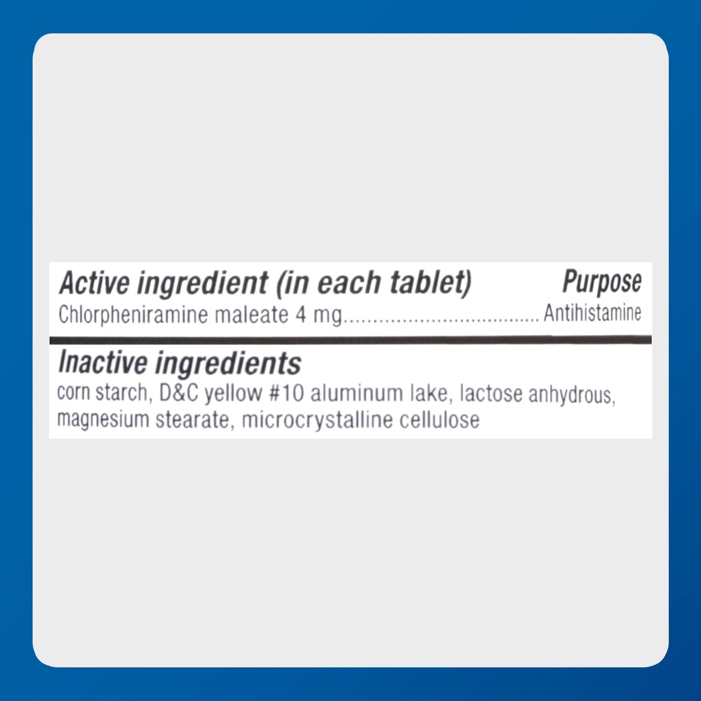 MAJOR 4 Hour Allergy Tablets - Chlorpheniramine Maleate - 4 mg - Antihistamine - 1000 Count (1 Pack) - dailyvitalstore