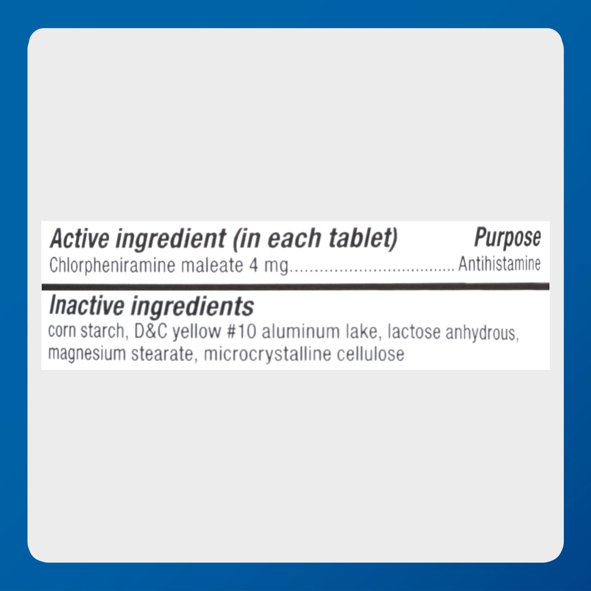 MAJOR 4 Hour Allergy Tablets - Chlorpheniramine Maleate - 4 mg - Antihistamine - 1000 Count (1 Pack) - dailyvitalstore