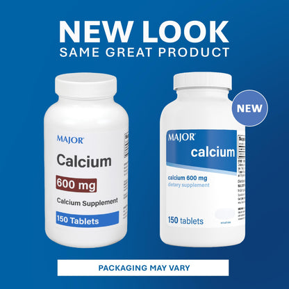 Major 600mg Calcium Tablets - Calcium Supplement - 150 Count (1 Pack) - dailyvitalstore