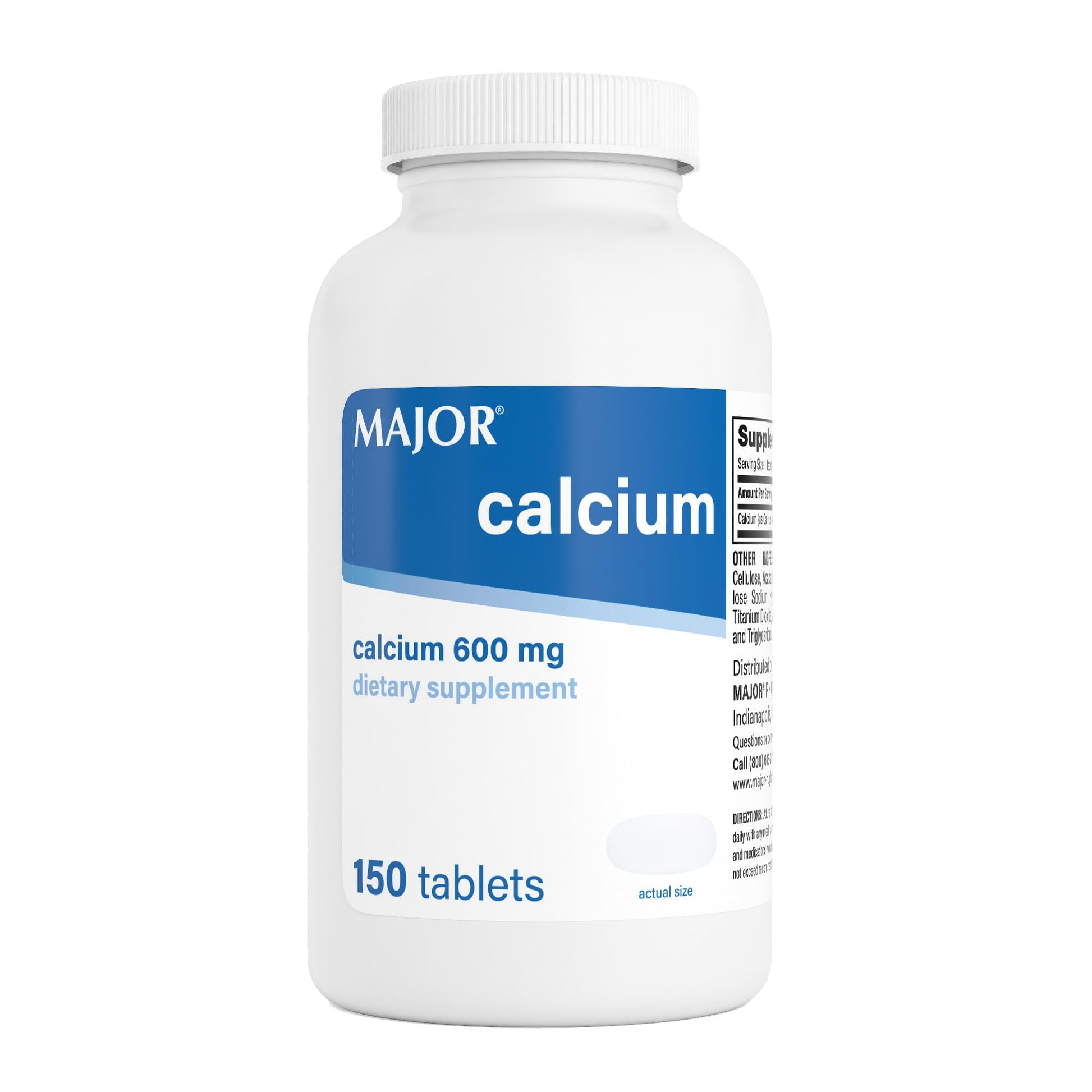 Major 600mg Calcium Tablets - Calcium Supplement - 150 Count (1 Pack) - dailyvitalstore