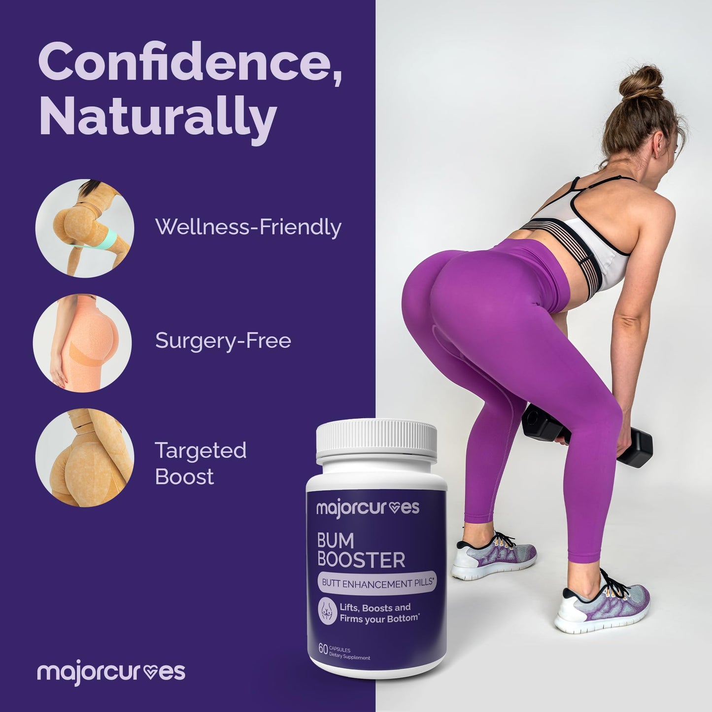 Major Curves Bum Booster Pills – Butt Enhancement for Women, Booty Growth Capsules for Bigger Bum, Curvier Hips and Glutes, Natural Brazilian Butt Lift Alternative with Fenugreek and Wild Yam - dailyvitalstore