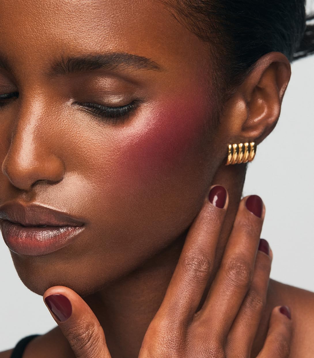 MAKE Beauty Cream Stroke Cream Blush Stick for Cheeks - Vibrant yet Natural Soft Matte Finish - Shade Rouge Moon, Berry Plum Blush Makeup - dailyvitalstore