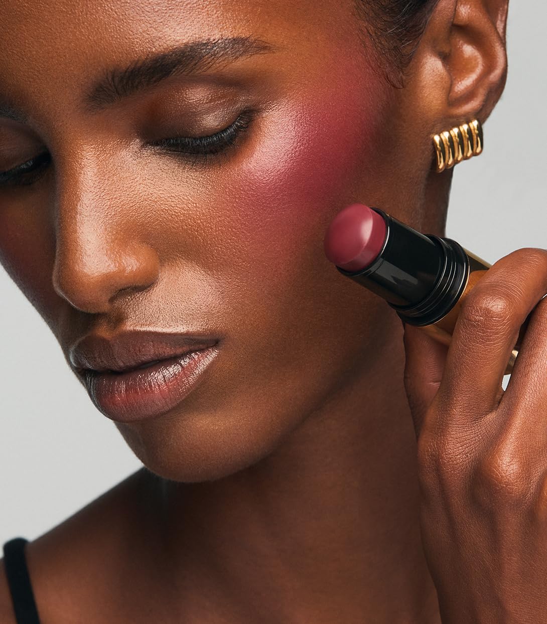 MAKE Beauty Cream Stroke Cream Blush Stick for Cheeks - Vibrant yet Natural Soft Matte Finish - Shade Rouge Moon, Berry Plum Blush Makeup - dailyvitalstore
