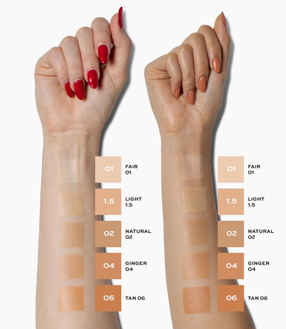 MAKE Beauty Diffusion Dew Skin Tint. Sheer to Medium Coverage Radiant Finish. Blurring, Smoothing, and Brightening for Glowing Complexion. Enhanced with Niacinamide and Adenosine. Tan 06 - dailyvitalstore