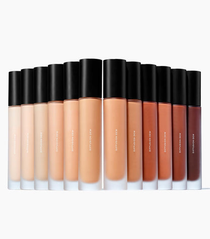 MAKE Beauty Diffusion Dew Skin Tint. Sheer to Medium Coverage Radiant Finish. Blurring, Smoothing, and Brightening for Glowing Complexion. Enhanced with Niacinamide and Adenosine. Tan 06 - dailyvitalstore