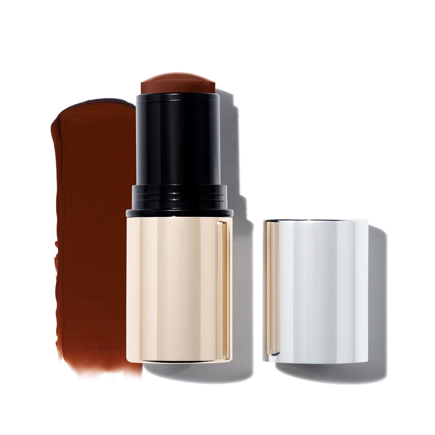 MAKE Beauty Heat Stroke Cream Blush Stick for Cheeks with Natural Hydrating Dewy Finish. Creamy Gel Blush Balm - Shade Baked, Deep Chocolate Brown Cheek Tint - dailyvitalstore