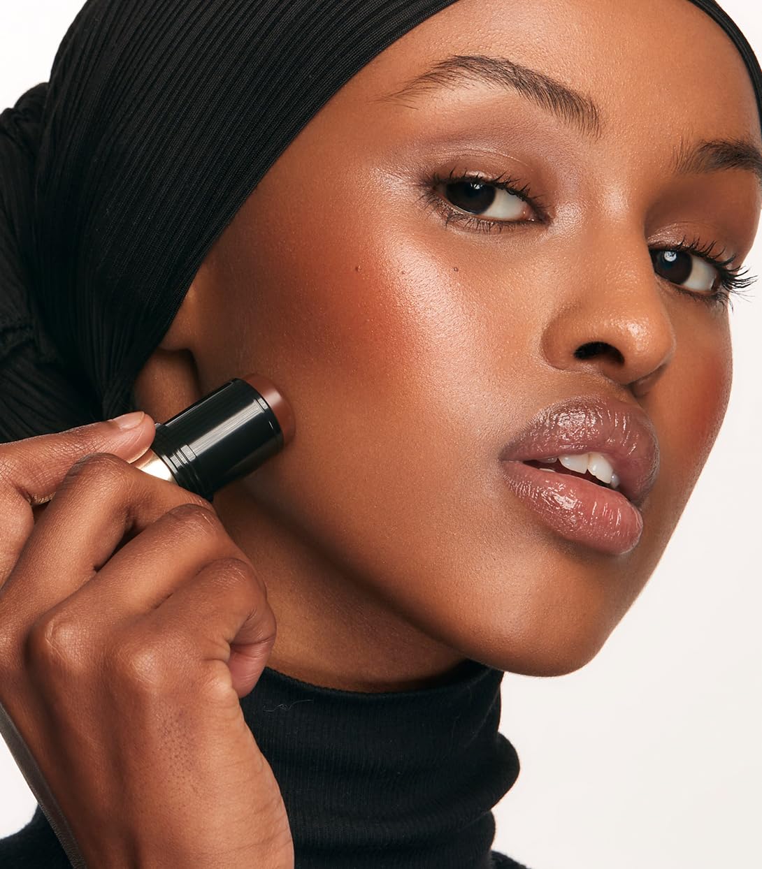 MAKE Beauty Heat Stroke Cream Blush Stick for Cheeks with Natural Hydrating Dewy Finish. Creamy Gel Blush Balm - Shade Baked, Deep Chocolate Brown Cheek Tint - dailyvitalstore
