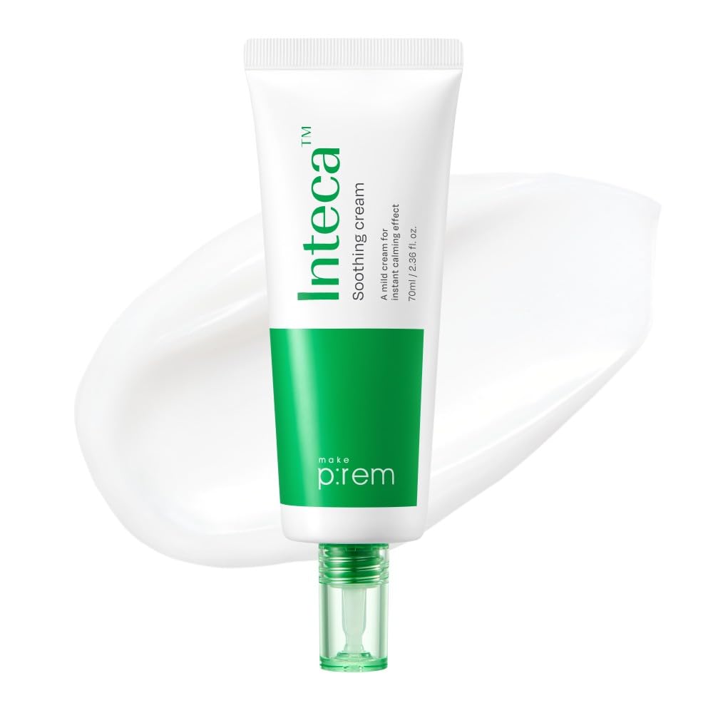 MAKE P:REM INTECA Soothing Cream, Quick Calming Facial Cream with Advanced CICA for All Skin Types, Oily Skin, EVE VEGAN, - dailyvitalstore
