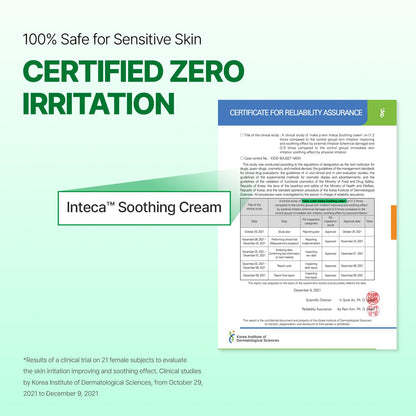 MAKE P:REM INTECA Soothing Cream, Quick Calming Facial Cream with Advanced CICA for All Skin Types, Oily Skin, EVE VEGAN, - dailyvitalstore