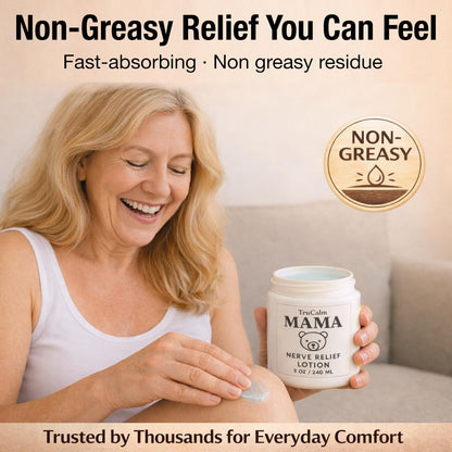 Mama Lotion – Neuropathy Nerve Relief Cream with Magnesium Chloride - Maximum Strength Comfort for Feet, Hands, Legs, Toes - Fast-Absorbing and Non-Greasy Formula for Food and Leg Comfort - 8 Oz - dailyvitalstore