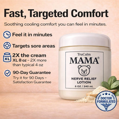 Mama Lotion – Neuropathy Nerve Relief Cream with Magnesium Chloride - Maximum Strength Comfort for Feet, Hands, Legs, Toes - Fast-Absorbing and Non-Greasy Formula for Food and Leg Comfort - 8 Oz - dailyvitalstore