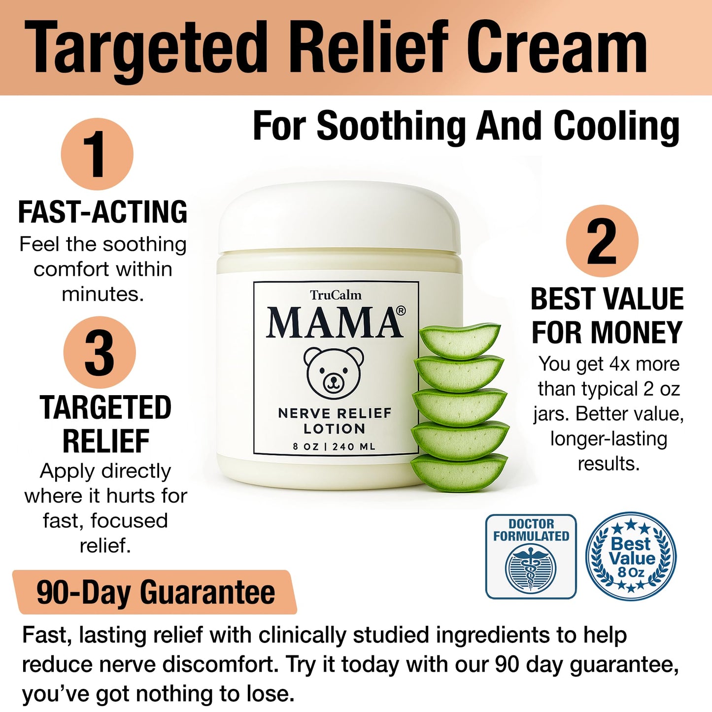 Mama Lotion – Neuropathy Nerve Relief Cream with Magnesium Chloride - Maximum Strength Comfort for Feet, Hands, Legs, Toes - Fast-Absorbing and Non-Greasy Formula for Food and Leg Comfort - 8 Oz - dailyvitalstore