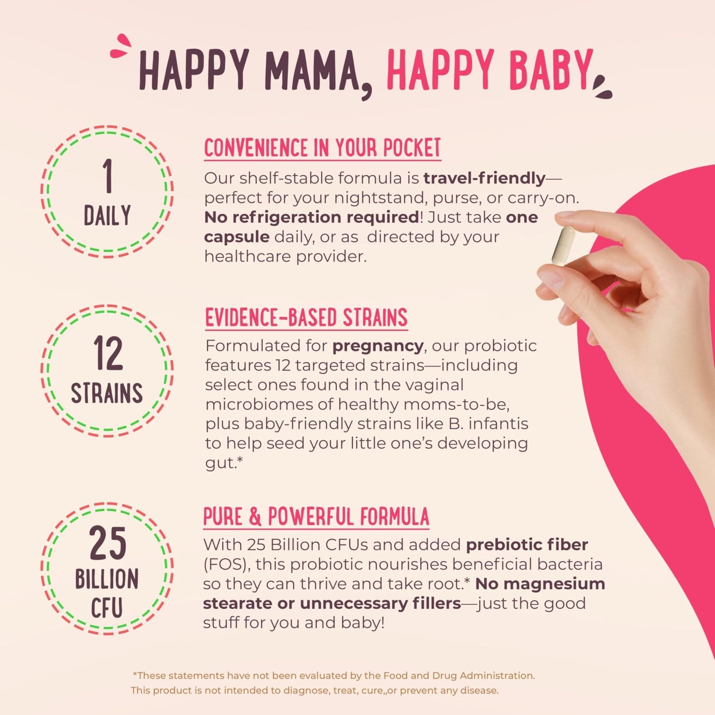 Mama Natural Prenatal Probiotics for Women – Gut & Immune Support for Pregnancy, Breastfeeding & Postpartum* | 25 Billion CFU, 12 Strain Probiotic & Prebiotic Blend to Support Mom and Baby - dailyvitalstore