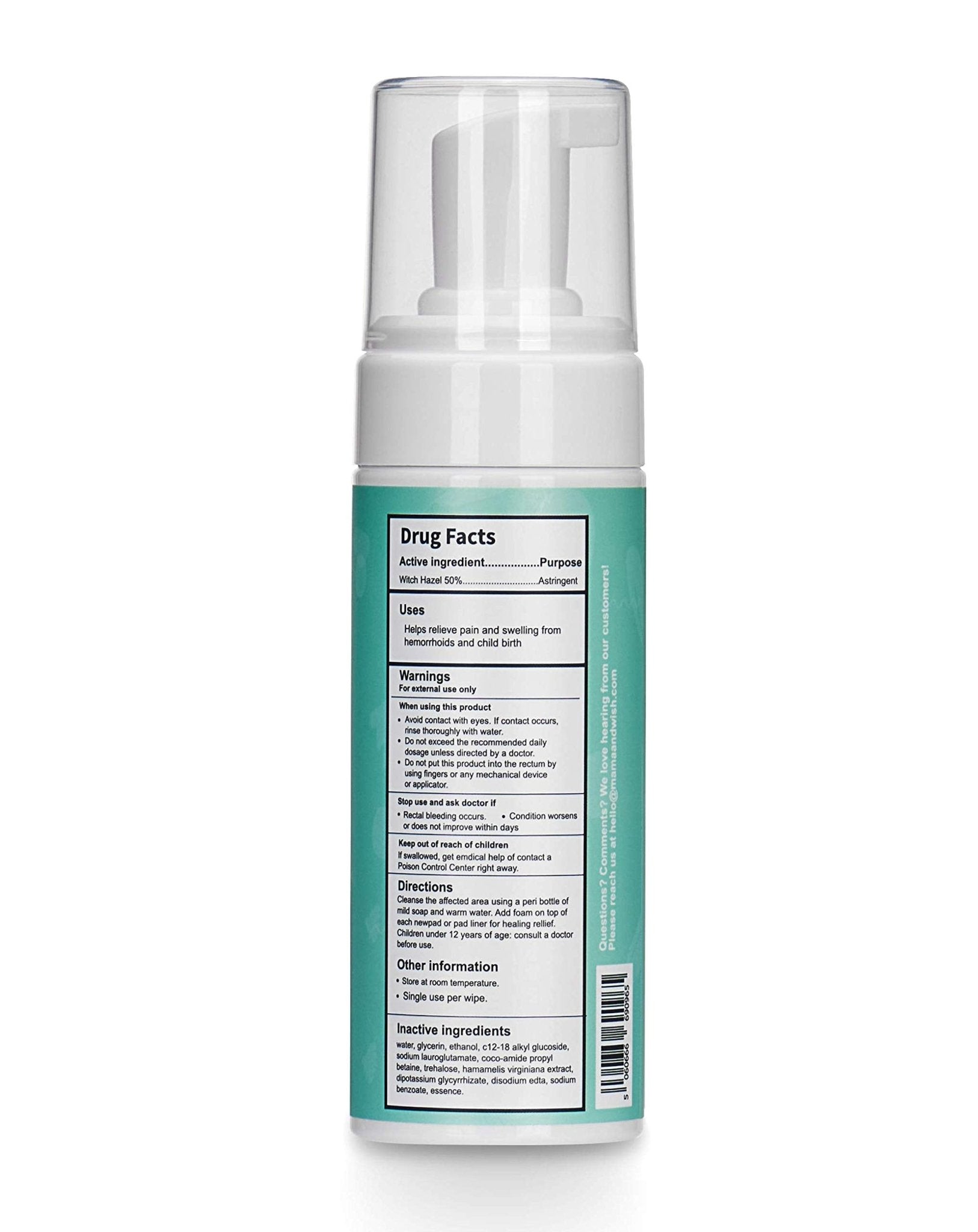 Mama & Wish Witch Hazel Perineal Healing Foam - Postpartum Essentials - Medicated Postpartum Spray for Perineal Relief - Postpartum Care and Recovery, Hemorrhoid Perineal Spray, After Birth Essentials - dailyvitalstore