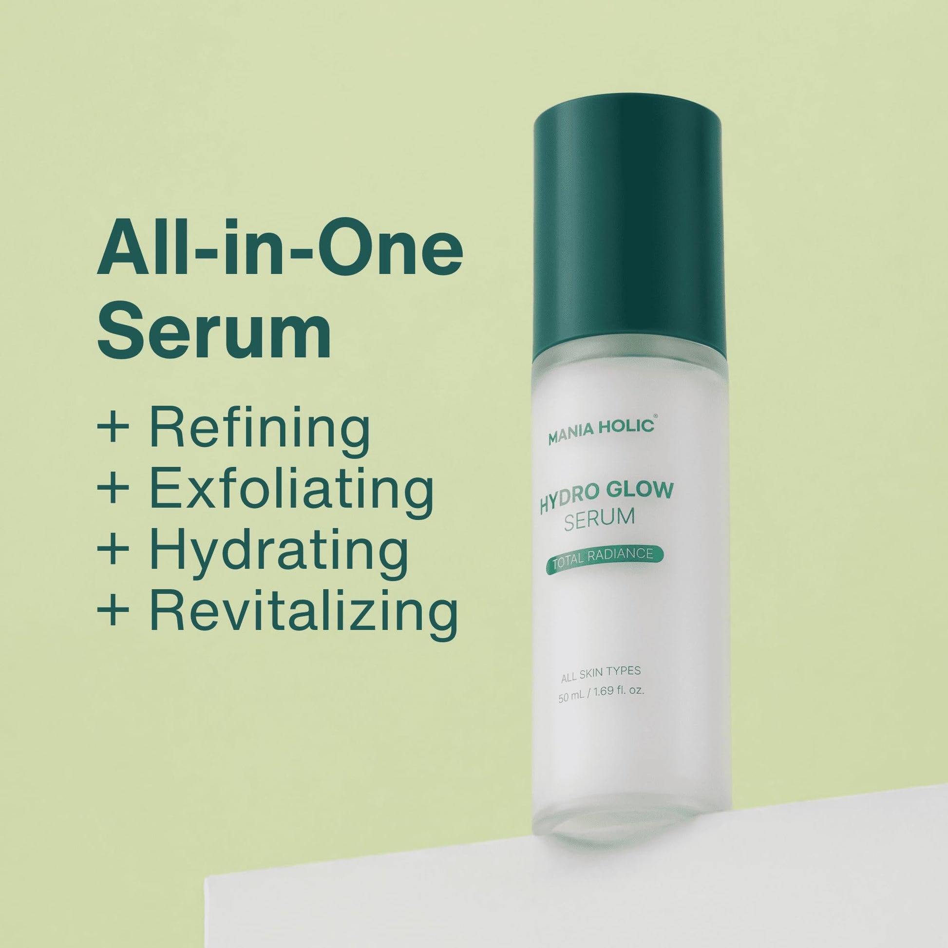 MANIA HOLIC Hydro Glow Serum, Hydrating Facial Serum for Smoother Skin, Made with 10 Hyaluronic Acids, Vitamins B,C, E, & Ceramides, Lightweight and Non-Greasy - dailyvitalstore