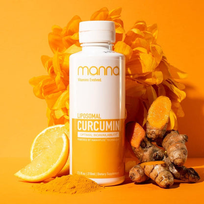 Manna Vitamins Evolved Liposomal Liquid Curcumin for Advanced Absorption Best Turmeric Supplement for Daily Joint & Immune Health Support - Vegan, Non-GMO, 95% Curcuminoids (1 Pack) - dailyvitalstore