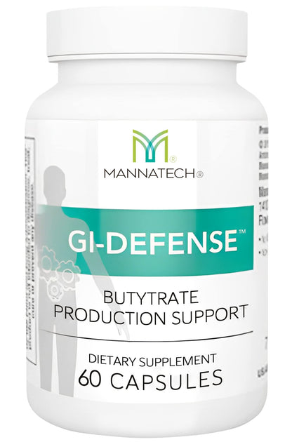 Mannatech Butyrate Supplement - Supports Gut Barrier Function, Intestinal Health, and Digestive Comfort - Promotes Short Chain Fatty Acid Production, Immune Support Supplement GI-Defense 60 Capsules - dailyvitalstore