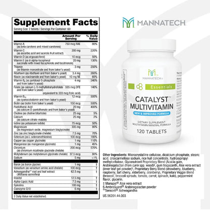 Mannatech Catalyst Multivitamin 120 Tablets, Maximize Your Multivitamin. Provides Antioxidants Vitamin A, Vitamin C, and Vitamin E - dailyvitalstore