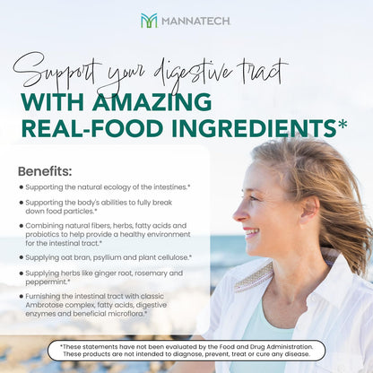 Mannatech Digestive Enzymes and Probiotics - Powered by Ambrotose Derived from The Aloe Vera Plant - Digestive and Colon Cleanser Helps Support Overall Gut Heath - dailyvitalstore
