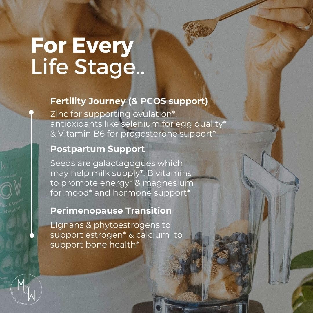 Manski's Wellness Glow & Radiant Seed Cycle Kit | PMS Support | Organic Seed Cycling | Natural Hormone Balance | Ease Cramps | Mitigate Cycle Symptoms | Vegan Supplement - dailyvitalstore