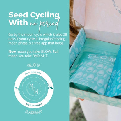 Manski's Wellness Glow & Radiant Seed Cycle Kit | PMS Support | Organic Seed Cycling | Natural Hormone Balance | Ease Cramps | Mitigate Cycle Symptoms | Vegan Supplement - dailyvitalstore