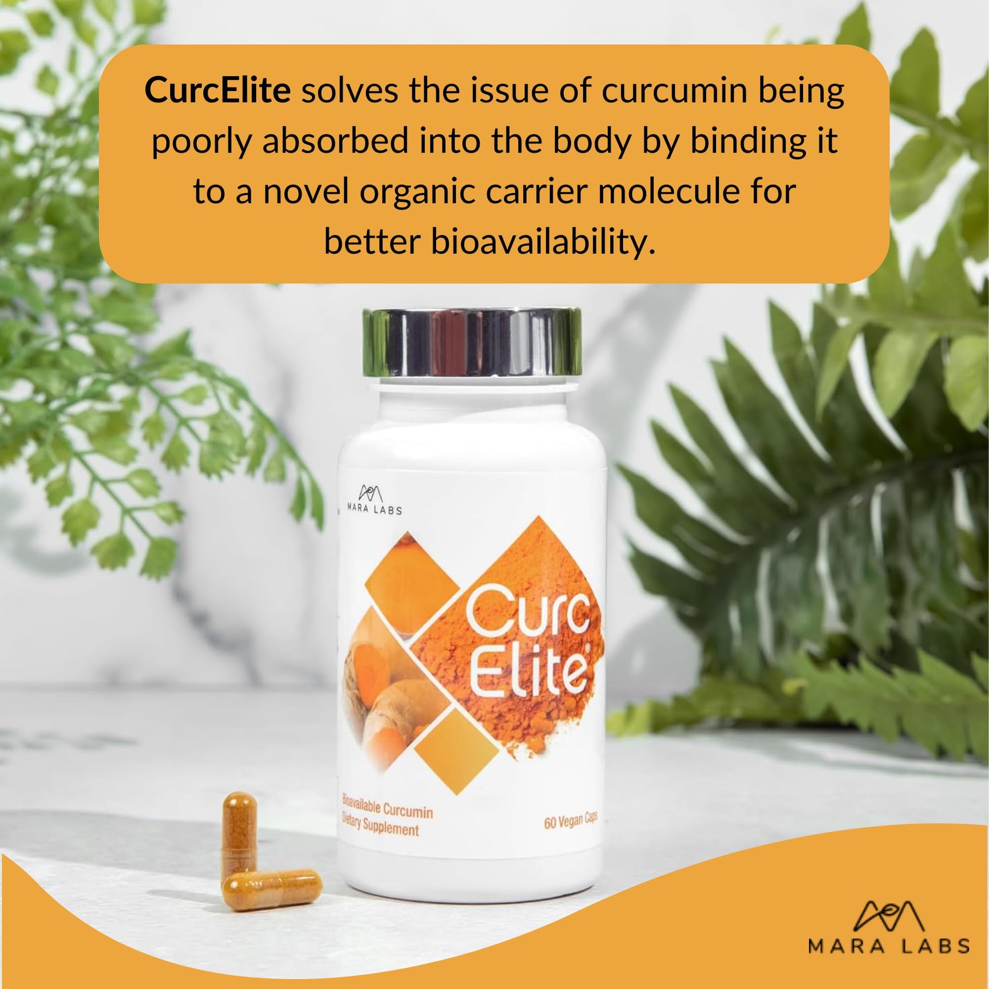 Mara Labs CurcElite Curcumin | Turmeric Extract 95% Curcuminoids | Vegan, No Fillers, and Non-GMO | 60 Vegan Capsules - dailyvitalstore
