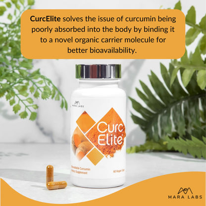 Mara Labs CurcElite Curcumin | Turmeric Extract 95% Curcuminoids | Vegan, No Fillers, and Non-GMO | 60 Vegan Capsules - dailyvitalstore