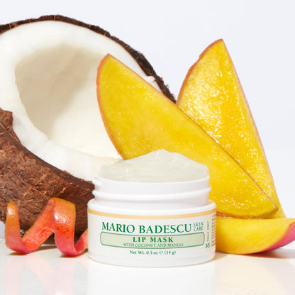 Mario Badescu Lip Mask with Coconut and Mango for All Skin Types, Overnight Lip Treatment Enriched With Skin Softening Coconut Oil, Sunflower Seed Oil and Hydrating Shea Butter, 0.5 Ounces - dailyvitalstore