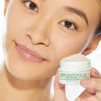 Mario Badescu Lip Mask with Coconut and Mango for All Skin Types, Overnight Lip Treatment Enriched With Skin Softening Coconut Oil, Sunflower Seed Oil and Hydrating Shea Butter, 0.5 Ounces - dailyvitalstore