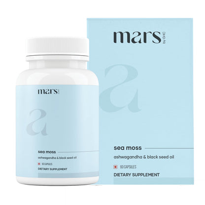mars by GHC Mars Surge Natural Sea Moss Caps (60N) | Packed with 84 Minerals | Powered with Black Seed Oil | | Overall Well Being - Pack of 1 - dailyvitalstore