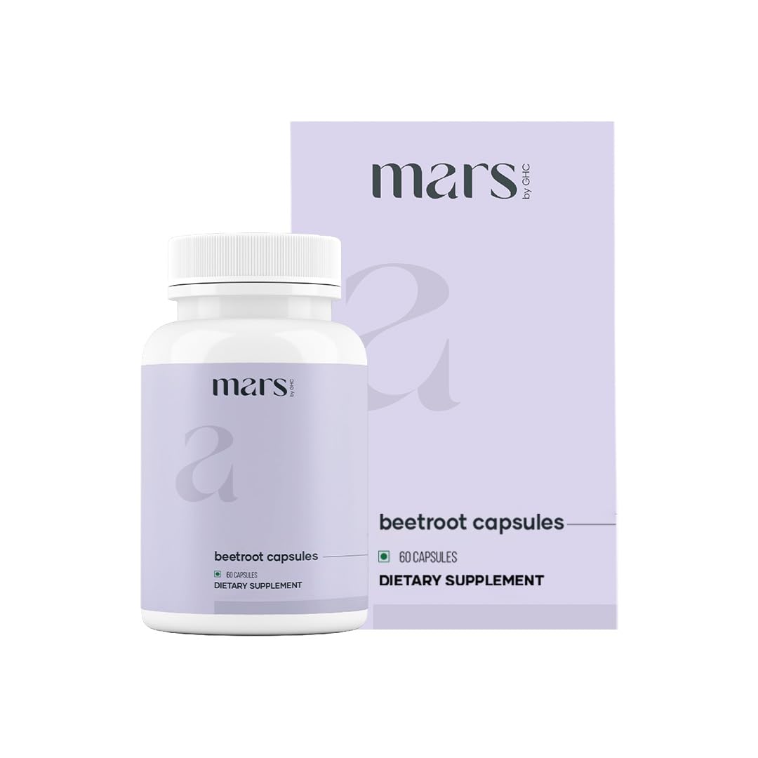 MarsbyGHC Natural Beetroot Capsules | with Garlic, Blueberry, Pomegranate & L-Arginine | Plant-Based Supplement | Pack of 1 - dailyvitalstore