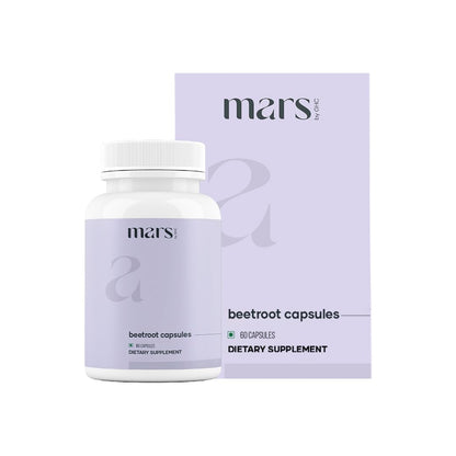 MarsbyGHC Natural Beetroot Capsules | with Garlic, Blueberry, Pomegranate & L-Arginine | Plant-Based Supplement | Pack of 1 - dailyvitalstore