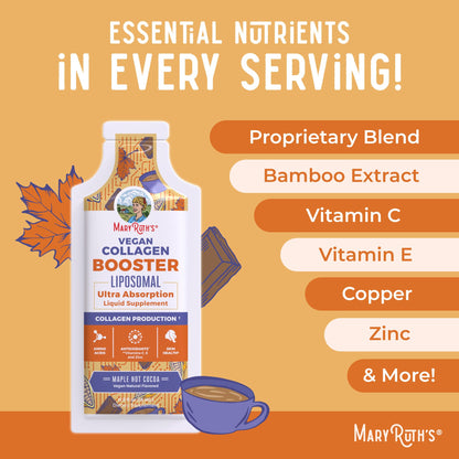 MaryRuth Organics Collagen Booster Liposomal | Sugar Free | Liquid Collagen Booster with VIT C, E, Zinc,Copper&Silica | Skin Care&Joint Support Supplement | Vegan | Non-GMO | Gluten Free | 14 Serving - dailyvitalstore