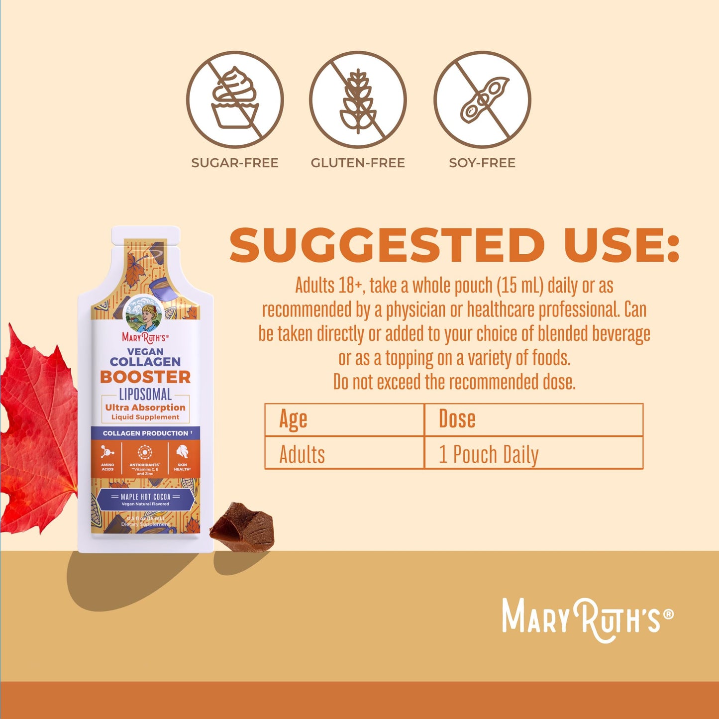 MaryRuth Organics Collagen Booster Liposomal | Sugar Free | Liquid Collagen Booster with VIT C, E, Zinc,Copper&Silica | Skin Care&Joint Support Supplement | Vegan | Non-GMO | Gluten Free | 14 Serving - dailyvitalstore